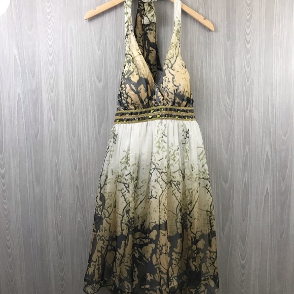 beaded backless dress